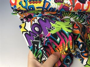 Bomuldsjersey - fed graffiti streetstyle i klare farver